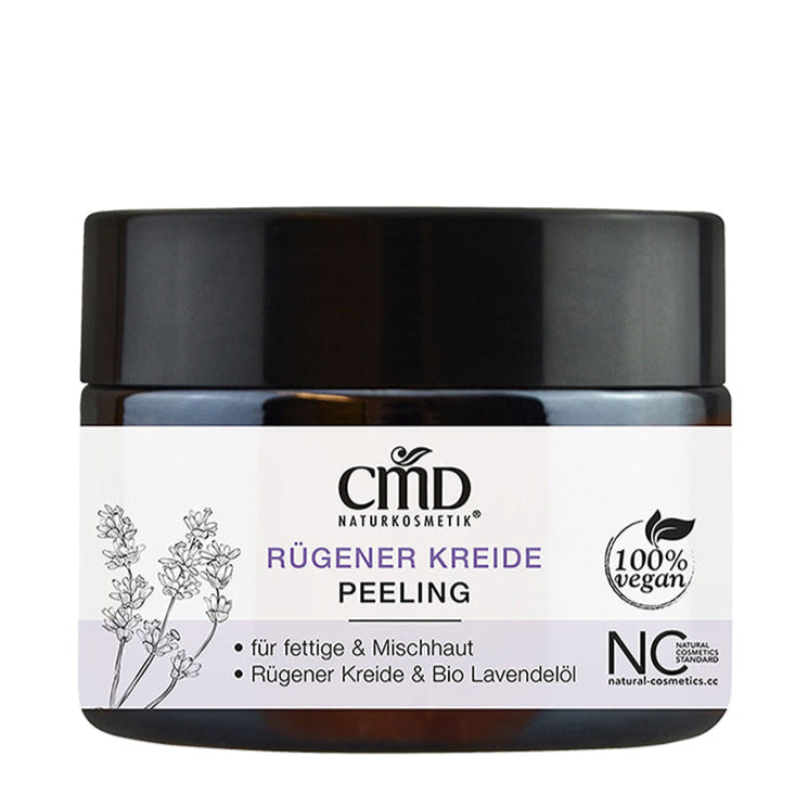 CMD NATURKOSMETIK Rügener Kreide Peelingcreme – Mit Inhaltsstoffen wie Bio Lavendelöl, Rügener Kreide, Avocadoöl und Mangobutter ist dieses Peeling ein wahrer Genuss für Deine Haut., 50ml