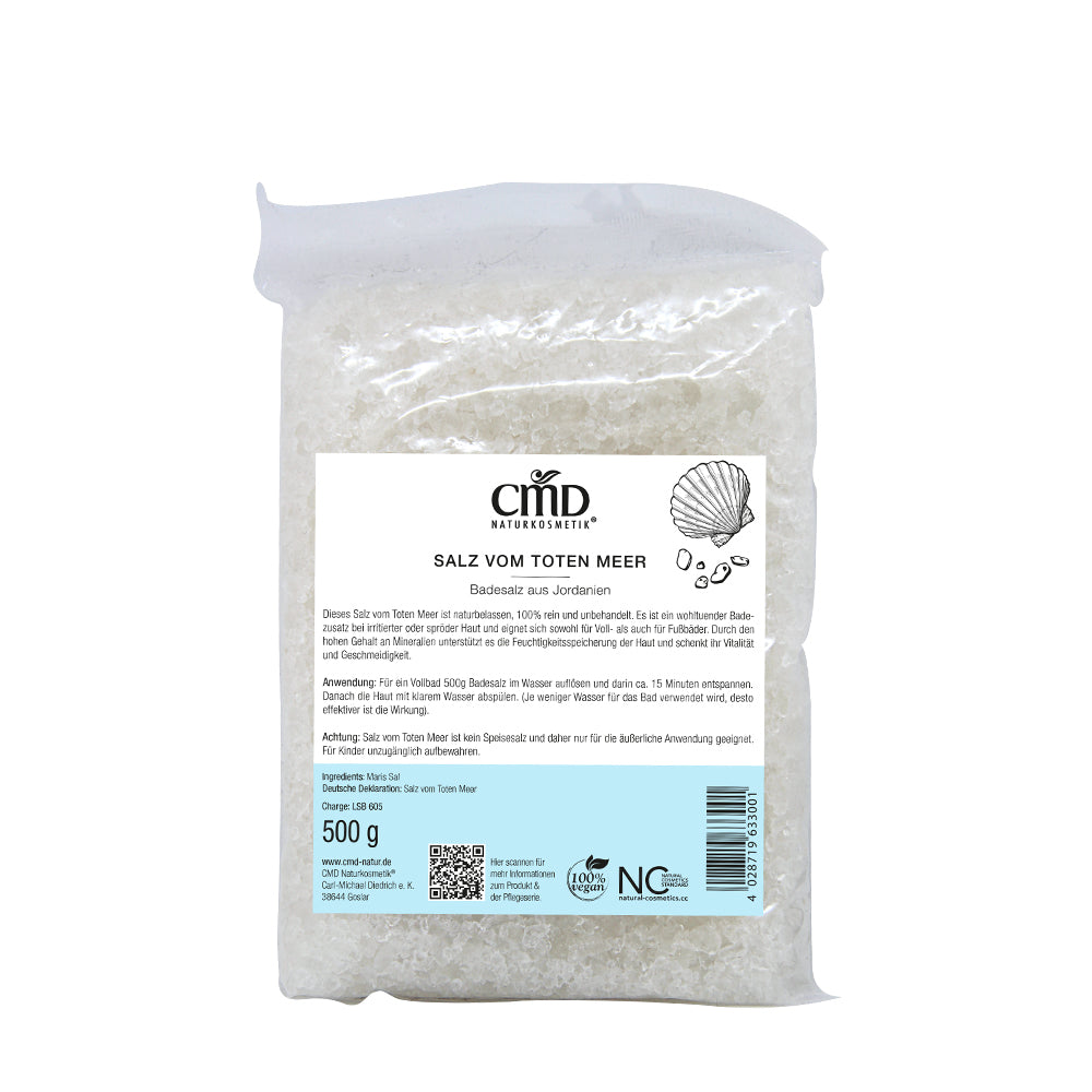 CMD NATURKOSMETIK Salz vom Toten Meer – Aufgrund der besonders beruhigenden und wohltuenden Eigenschaften eignet es sich ideal für Voll- oder Fußbäder., 500gr.