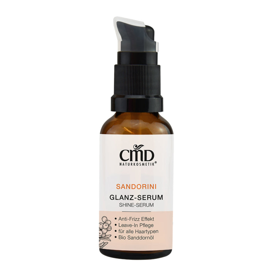 CMD NATURKOSMETIK Sandorini Glanz-Serum – für jedes Haar geeignet und sorgt für ein strahlendes und gesundes Aussehen der Haare., 30ml