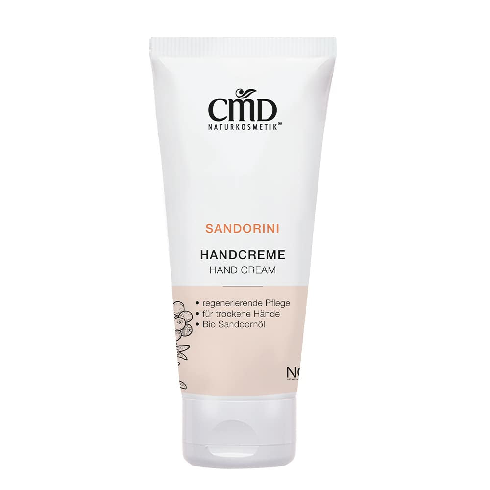 CMD NATURKOSMETIK Sandorini Handcreme – ideal bei strapazierten, rissigen oder zu Rötungen neigenden Händen., 100ml