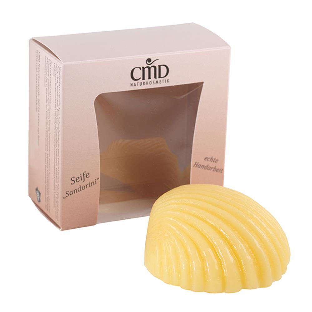 CMD NATURKOSMETIK Sandorini Öko-Glycerin Seife in Muschelform – Sie pflegt die Haut bereits beim Waschen und macht sie zart und geschmeidig. Für Gesicht und Körper geeignet., 100gr.