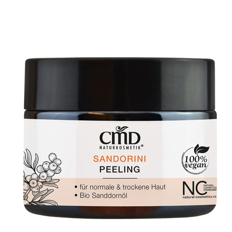 CMD NATURKOSMETIK Sandorini Peeling – trägt sanft abgestorbene Hautpartikel ab, ohne die Haut zu reizen und sorgt somit für ein glattes, ebenmäßiges Hautbild., 50ml