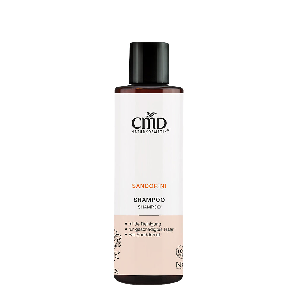 CMD NATURKOSMETIK Sandorini Shampoo – versorgt die Haare mit einem Plus an Vitaminen, stärkt und pflegt das Haar schon beim Waschen und reinigt besonders mild., 200ml