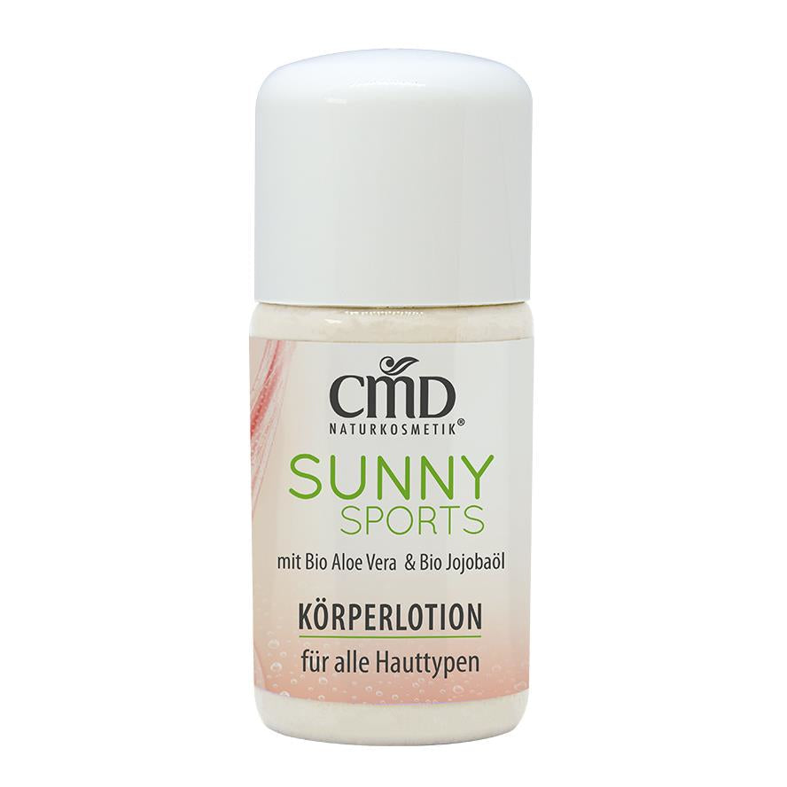 CMD NATURKOSMETIK Sunny Sports Körperlotion – spendet Deiner Haut Feuchtigkeit und Pflege, ohne einen Fettfilm zu hinterlassen., 30ml