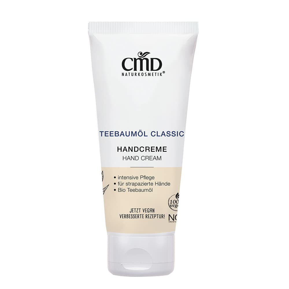 CMD NATURKOSMETIK Teebaumöl Classic Handcreme – Rissige, trockene oder durch häufiges Händewaschen strapazierte Hände werden mit der CMD Teebaumöl Classic Handcreme intensiv gepflegt., 100ml
