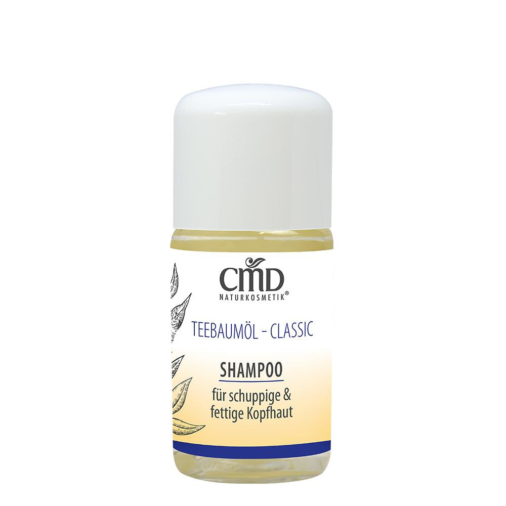 CMD NATURKOSMETIK Teebaumöl Classic Shampoo – besonders ergiebig und für fettige Haare sowie bei Schuppen geeignet., 30ml