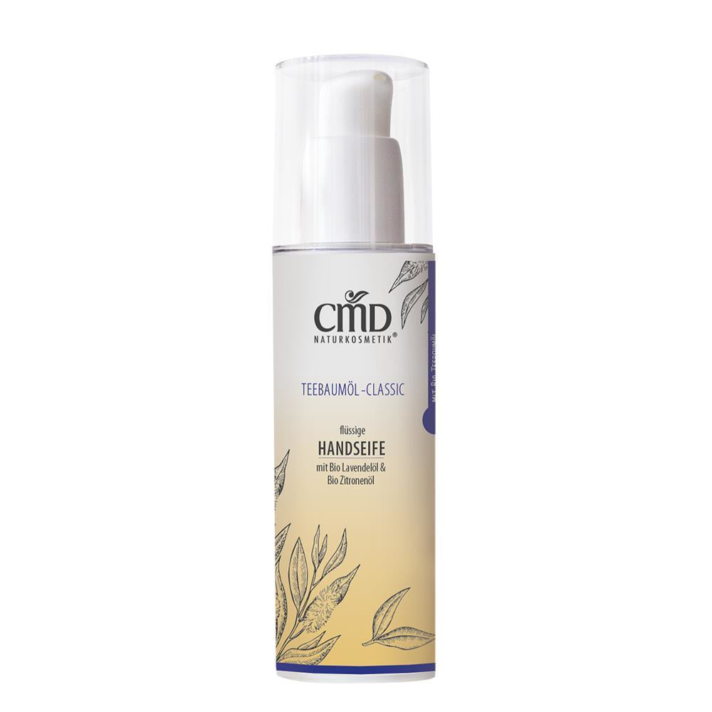 CMD NATURKOSMETIK Teebaumöl Handseife – Das in der Seife enthaltene Bio Teebaumöl & Thymianöl sorgen für eine antibakterielle und desinfizierende Wirkung., 200ml