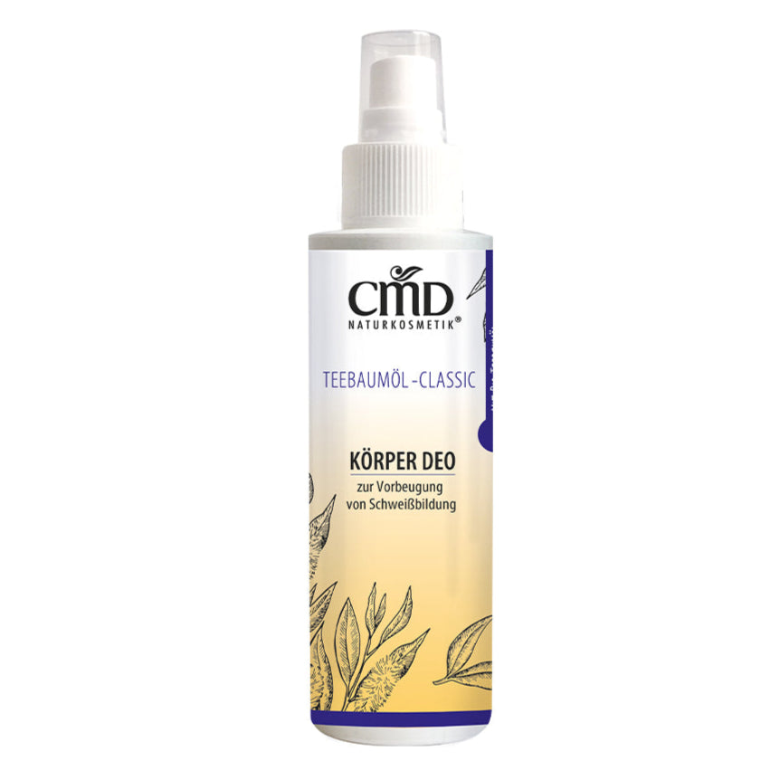 CMD NATURKOSMETIK Teebaumöl Körper Deo – ohne Zusatz von Alkohol, ist auch für sehr empfindliche Haut geeignet., 100ml