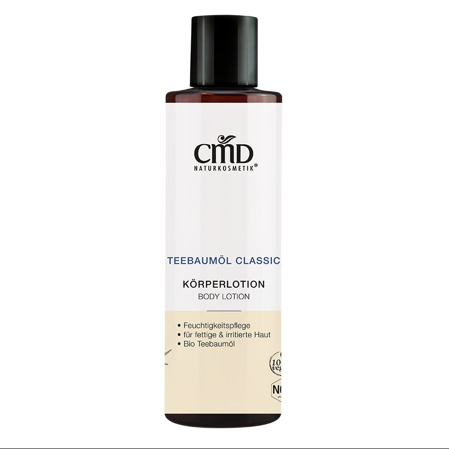 CMD NATURKOSMETIK Teebaumöl Körperlotion – für empfindliche Haut, 200ml, Pumpspender