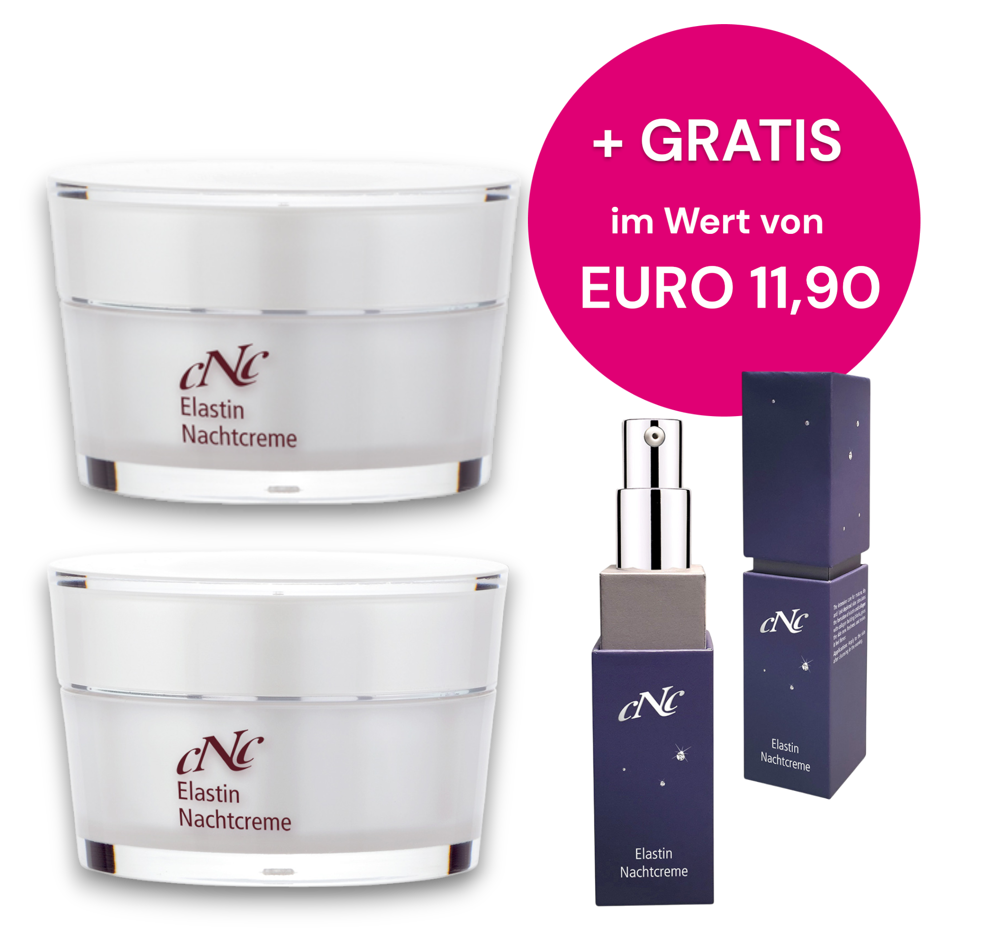 CNC 2x Elastin Nachtcreme 50ml + 15 ml gratis (Wert: 11,90 €), 115ml