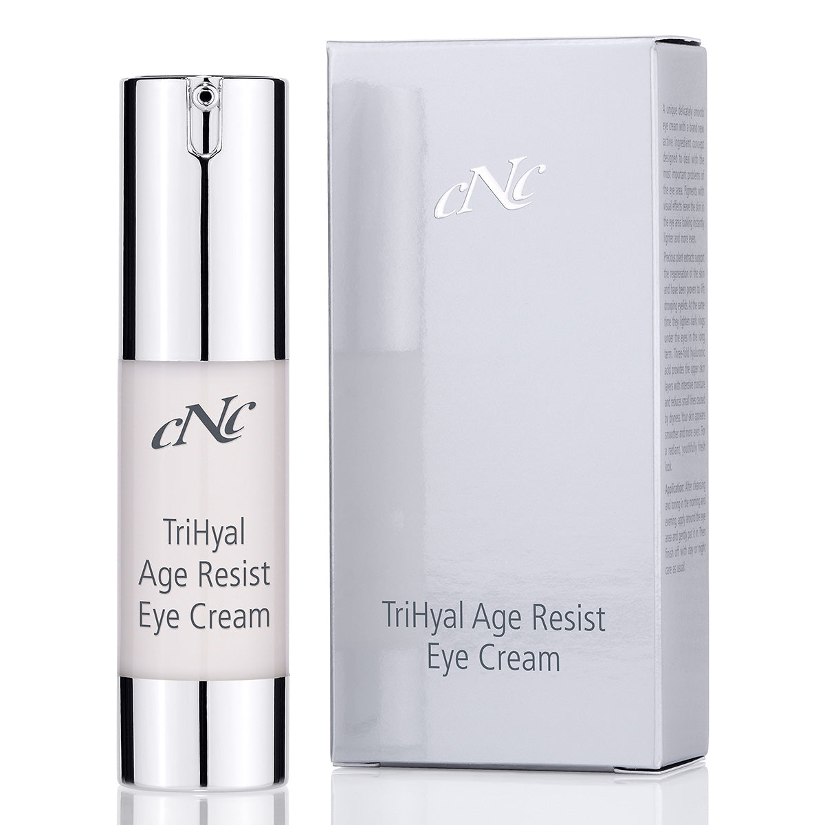 CNC aesthetic world TriHyal Age Resist Eye Cream – hebt hängende Augenlider deutlich an, polstert Fältchen sichtbar auf und wirkt besänftigend auf die Haut., 15ml