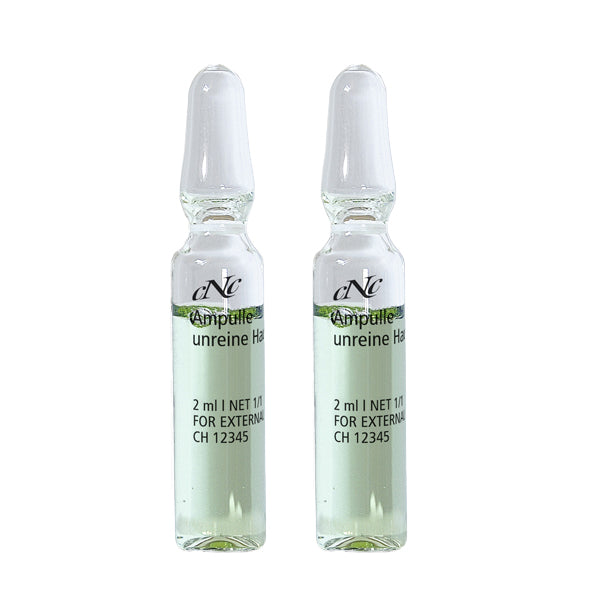CNC Beauty2Go Ampulle unreine Haut – der perfekte SOS-Helfer bei Hautunreinheiten, Irritationen und sichtbaren Poren., 2x2ml