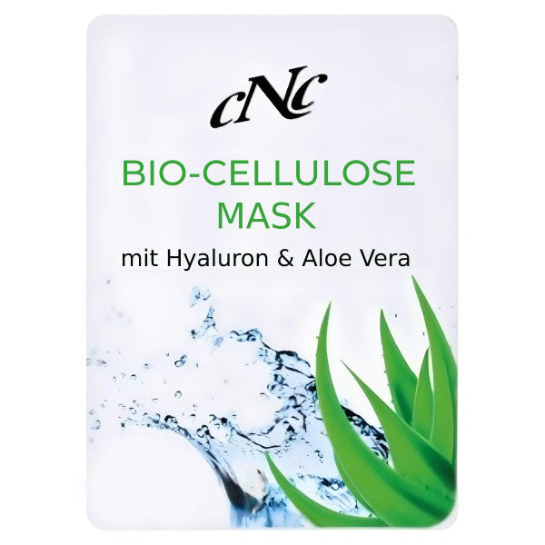 CNC Bio-Cellulose Mask mit Hyaluron & Aloe Vera – Die Maske wirkt barrierestärkend, beruhigend, beugt Falten vor und sorgt für ein ebenmäßiges, entspanntes Hautbild., 1St.