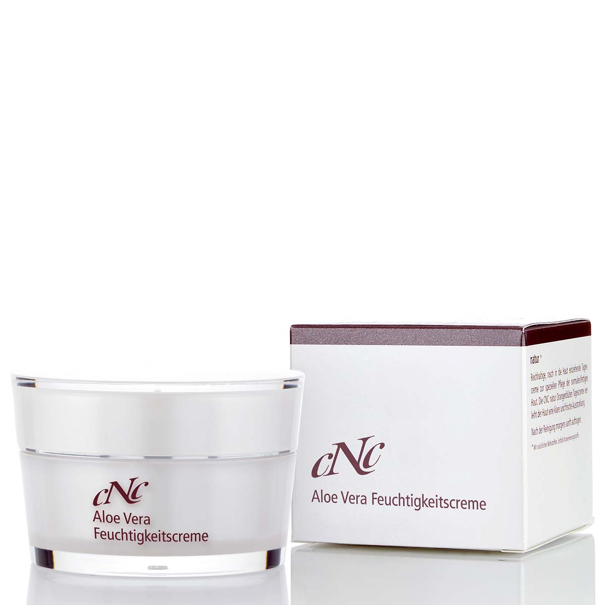 CNC classic Aloe Vera Feuchtigkeitscreme – versorgt die Haut optimal mit Feuchtigkeit von außen und polstert Linien und Trockenheitsfältchen auf., 50ml, Produktverpackung