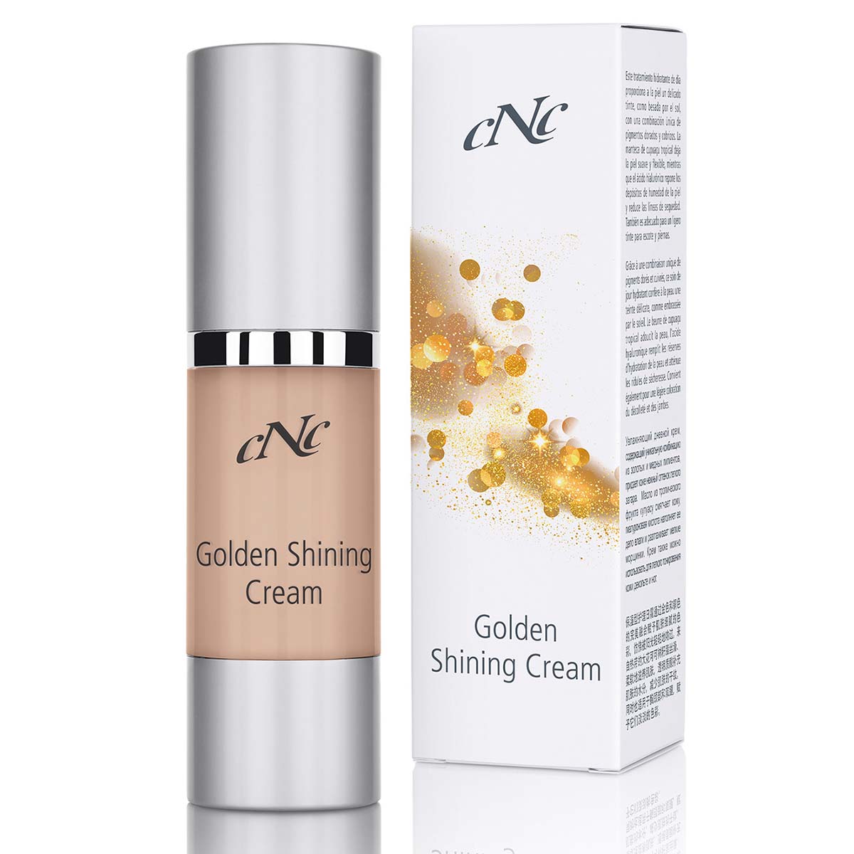 CNC Golden Shining Cream – Hyaluronsäure erhöht den Feuchtigkeitsgehalt der Haut, feine Linien und Fältchen werden gemildert. Die Haut wirkt glatter und jugendlicher., 30ml