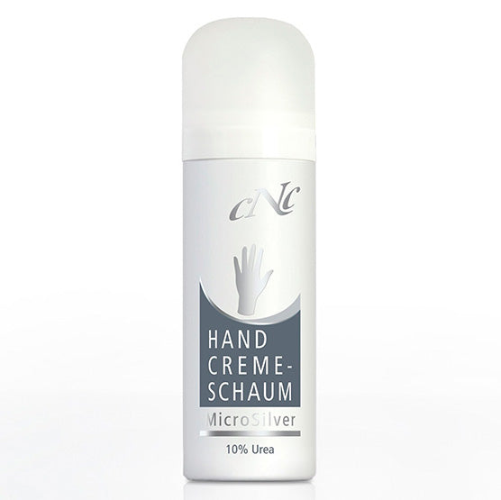 CNC Hand Creme-Schaum MicroSilver – Mit 10 % Urea, beruhigendem Panthenol und antibakteriellem MicroSilber, 50ml