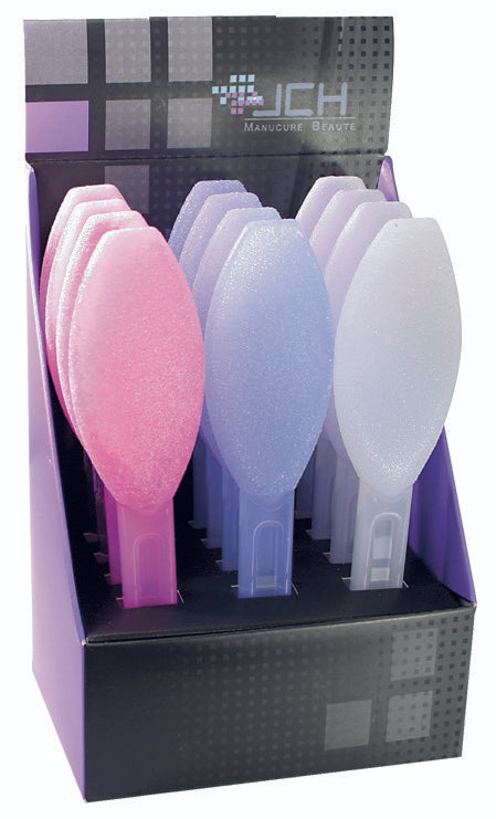 CNC Keramik-Fußfeile verschiedene Farben – entfernt Hornhaut, Schwielen und abgestorbene Hautschüppchen, glättet die Fußsohlen und hinterlässt Deine Füße zart und seidig. Länge: 18,5 cm, 1St., Display