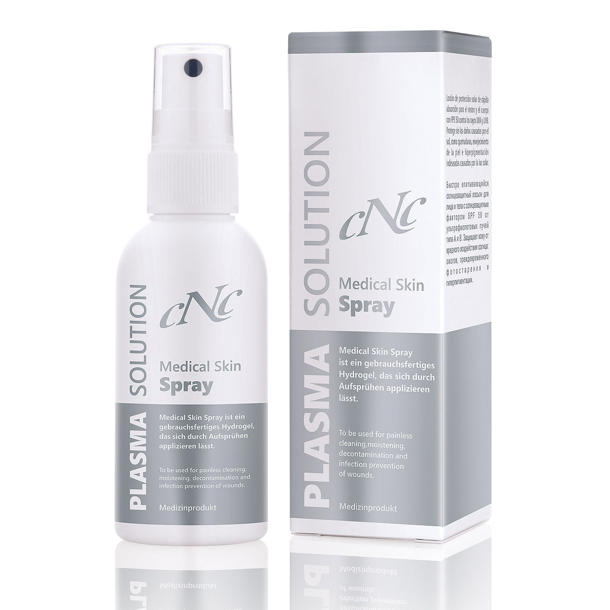 CNC Medical Skin Spray – gebrauchsfertiges Hydrogel zum sprühen. Es hält die Haut feucht, bildet einen Schutzfilm und fördert die Regeneration der Haut., 75ml