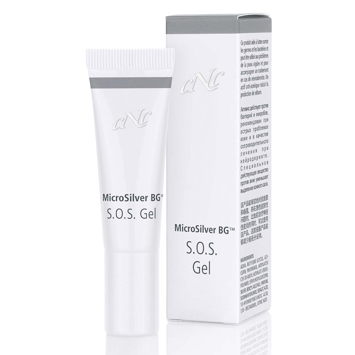 CNC MicroSilver SOS Gel – schnelle Erste-Hilfe-Lösung für irritierte Hautstellen. Mit antibakteriellem MicroSilber., 10ml, mit Box