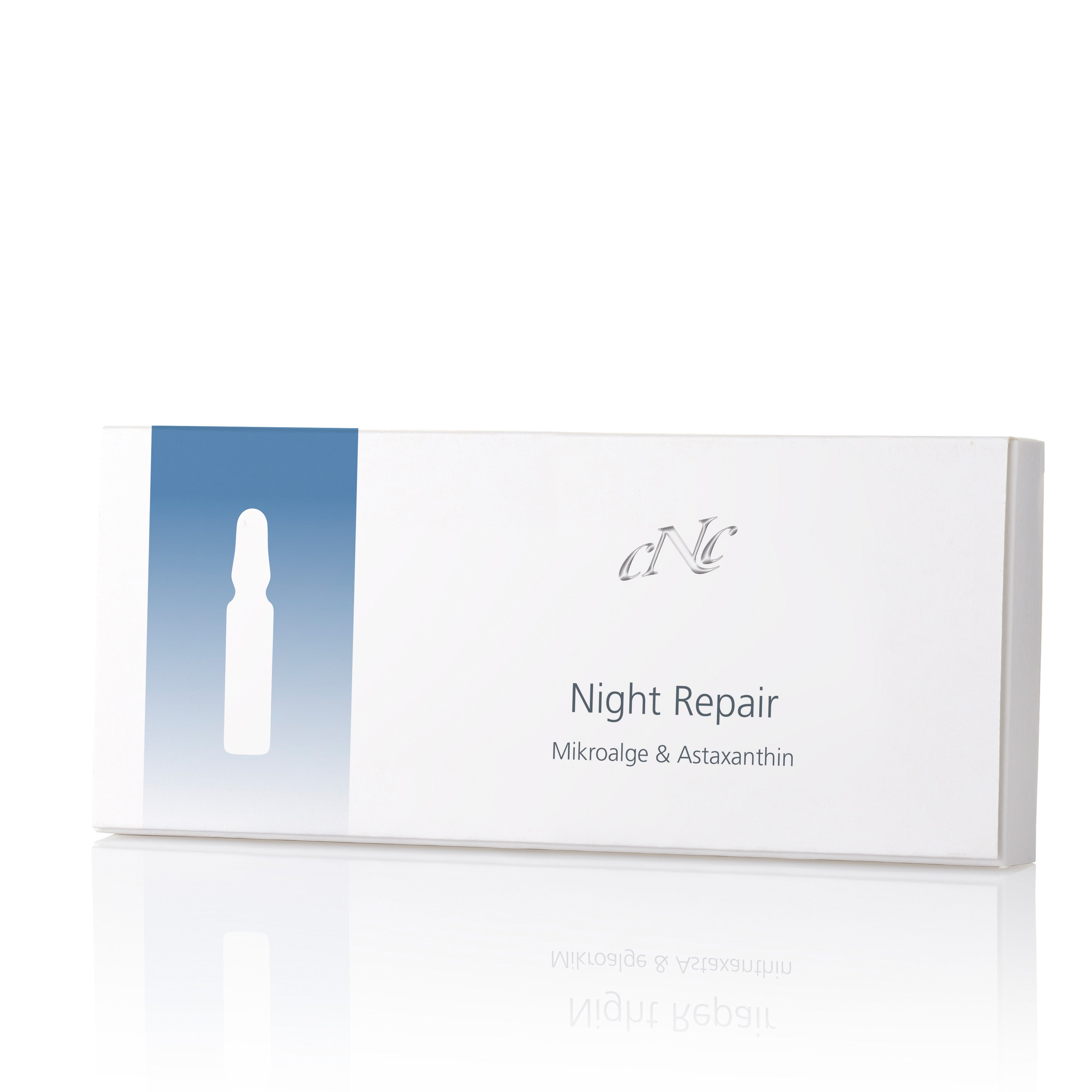 CNC Night Repair Mikroalge & Astaxanthin – Maximiert die nächtliche Zell- und DNA-Reparaturkapazität und beschleunigt die Tiefenregeneration der Haut., 10x2ml, 10er Packung