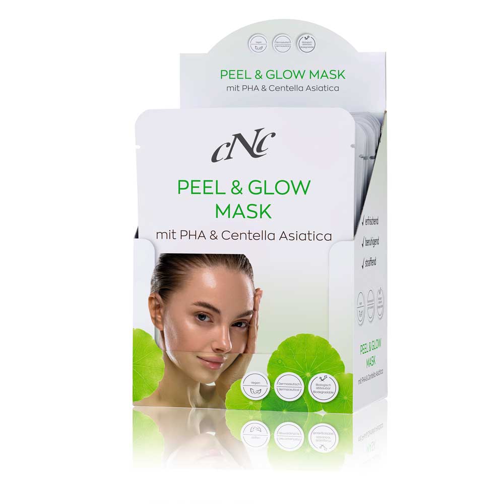 CNC Peel & Glow Mask mit PHA & Centella Asiatica – Abgestorbene Hautzellen werden sanft entfernt, Poren verfeinert und die Haut erscheint glatter und ebenmäßiger., 1St., Packung