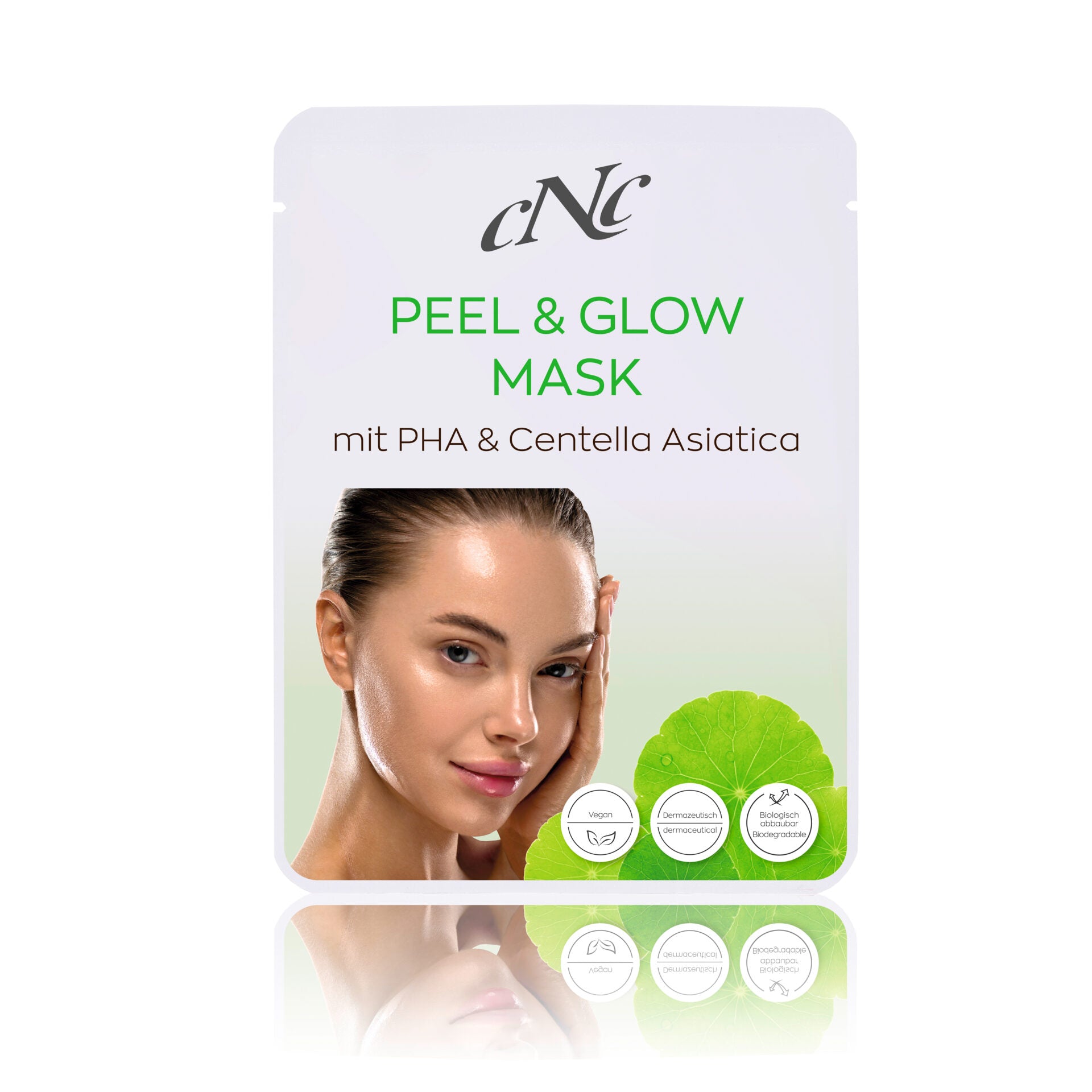 CNC Peel & Glow Mask mit PHA & Centella Asiatica – Abgestorbene Hautzellen werden sanft entfernt, Poren verfeinert und die Haut erscheint glatter und ebenmäßiger., 1St.