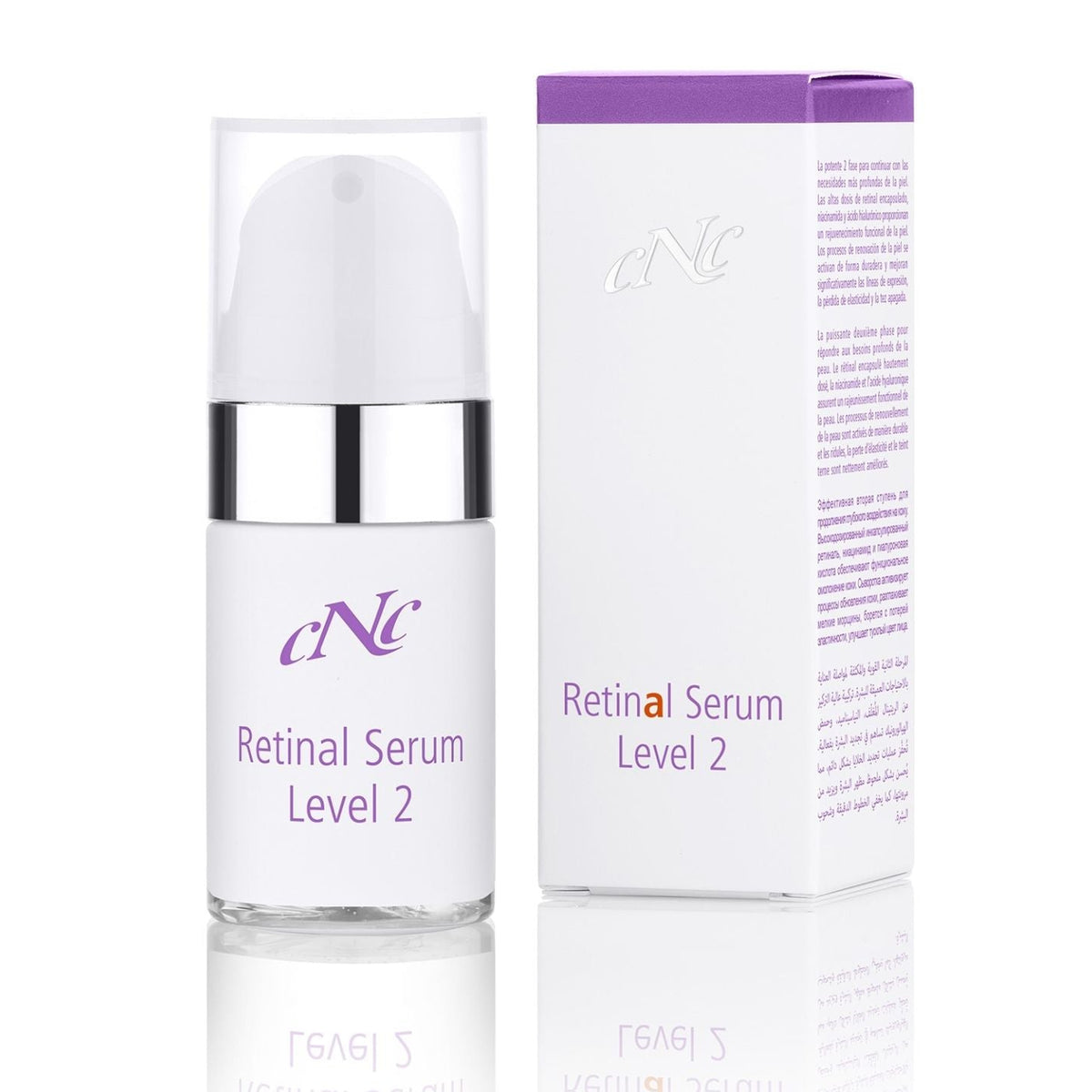 CNC Retinal Serum 2 – 5 % Retinal-Komplex, Niacinamid & Hyaluronsäure, 15ml, Airless Spender und Umkarton