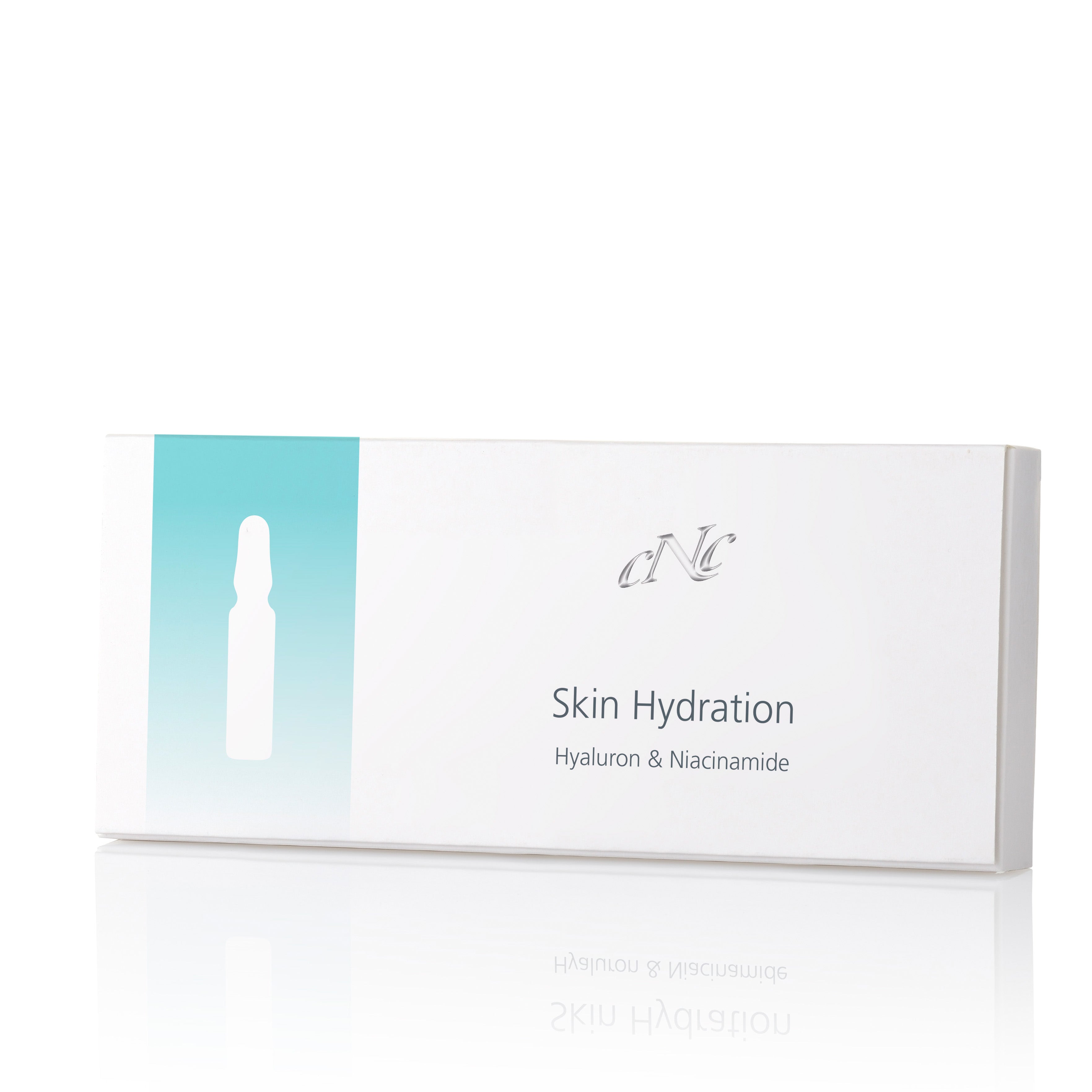 CNC Skin Hydration- Hyaluron & Niacinamide Ampullen – Versorgt die Haut nachhaltig mit wertvoller Feuchtigkeit und hilft, feine Linien und Fältchen sichtbar aufzupolstern., 10x2ml, Packung