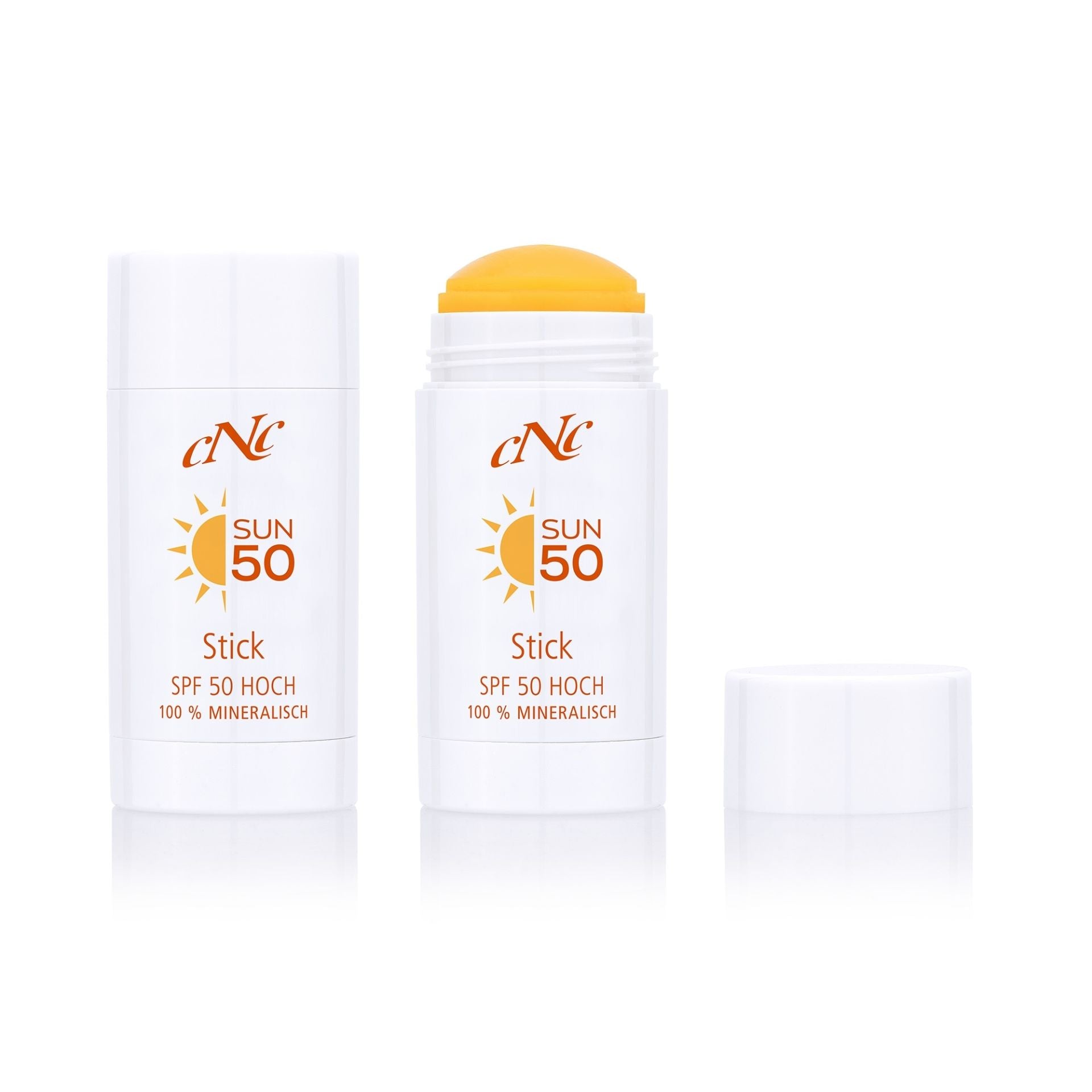 CNC SUN Stick SPF 50 – mineralischer Sonnenschutz für unterwegs, 35g, Stick offen