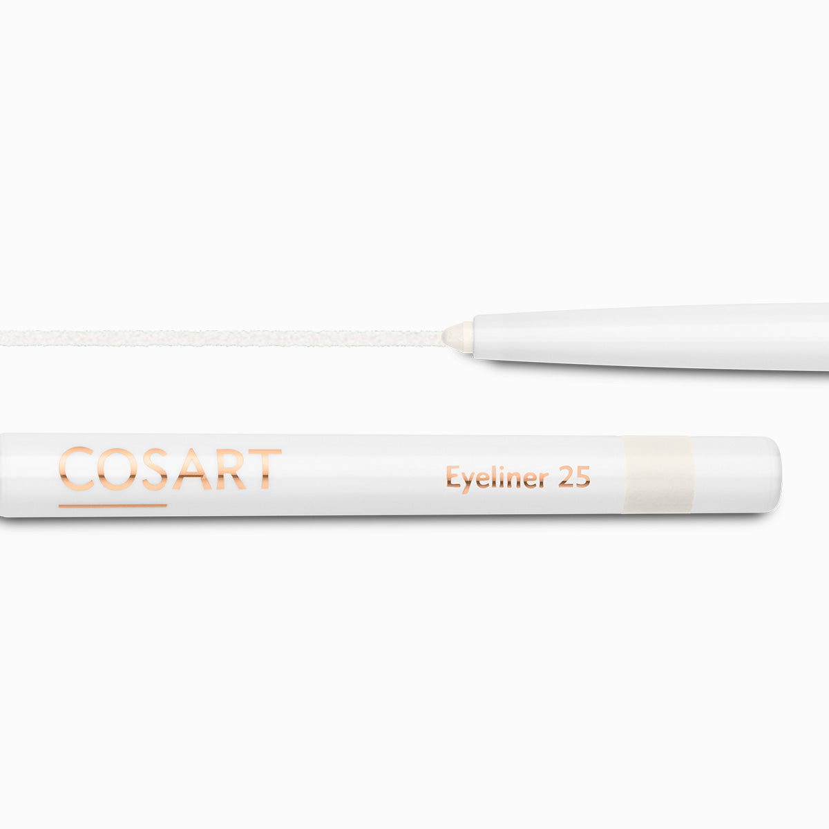 COSART Eyeliner - White 25 – Nach nur wenigen Minuten auf der Haut ist die Farbe wisch- und wasserfest und hält sehr lange. Vegan, dermatologisch getestet und frei von Parabenen und Mineralölen., 1St.