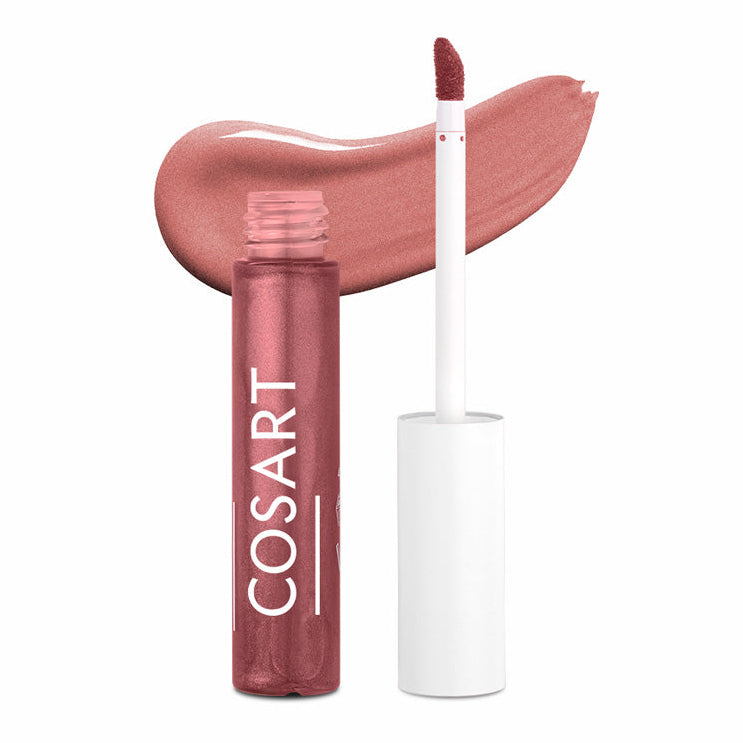 COSART Lipgloss 802 Shiny transparent pearl – pflegender Perlglanz, 4ml, Spender offen mit Produktprobe