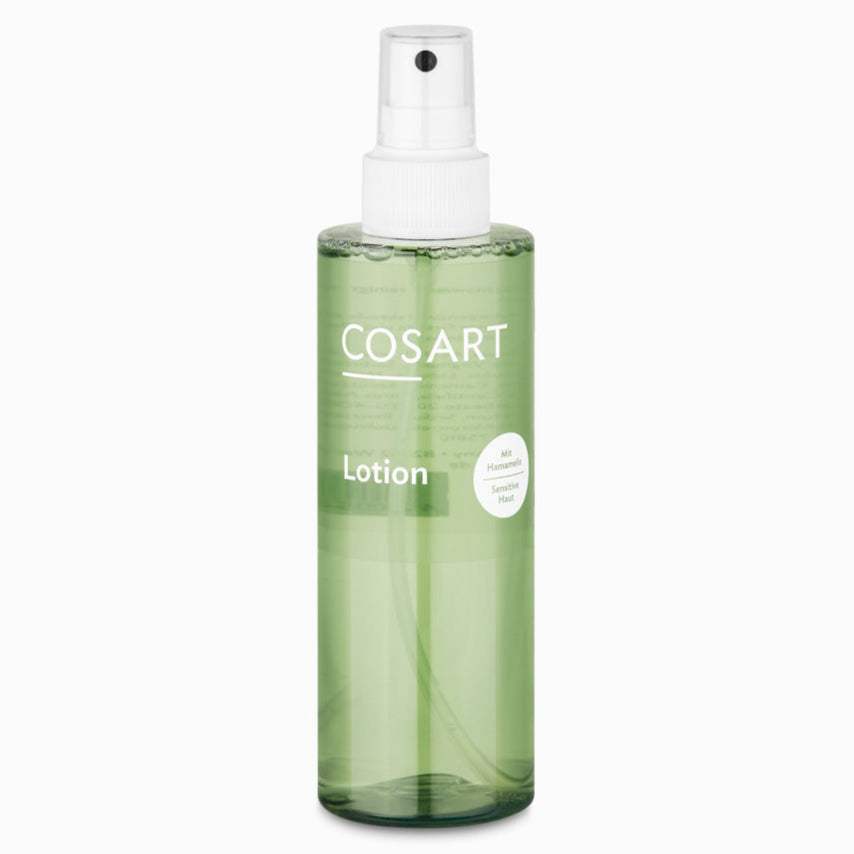 COSART Lotion mit Hamamelis – Hamamelis ist insbesondere für seine antibakterielle und wundheilungsfördernde Wirkung bekannt. Die Lotion bereitet die Haut bestens für die weitere Behandlung mit einer Creme vor., 200ml