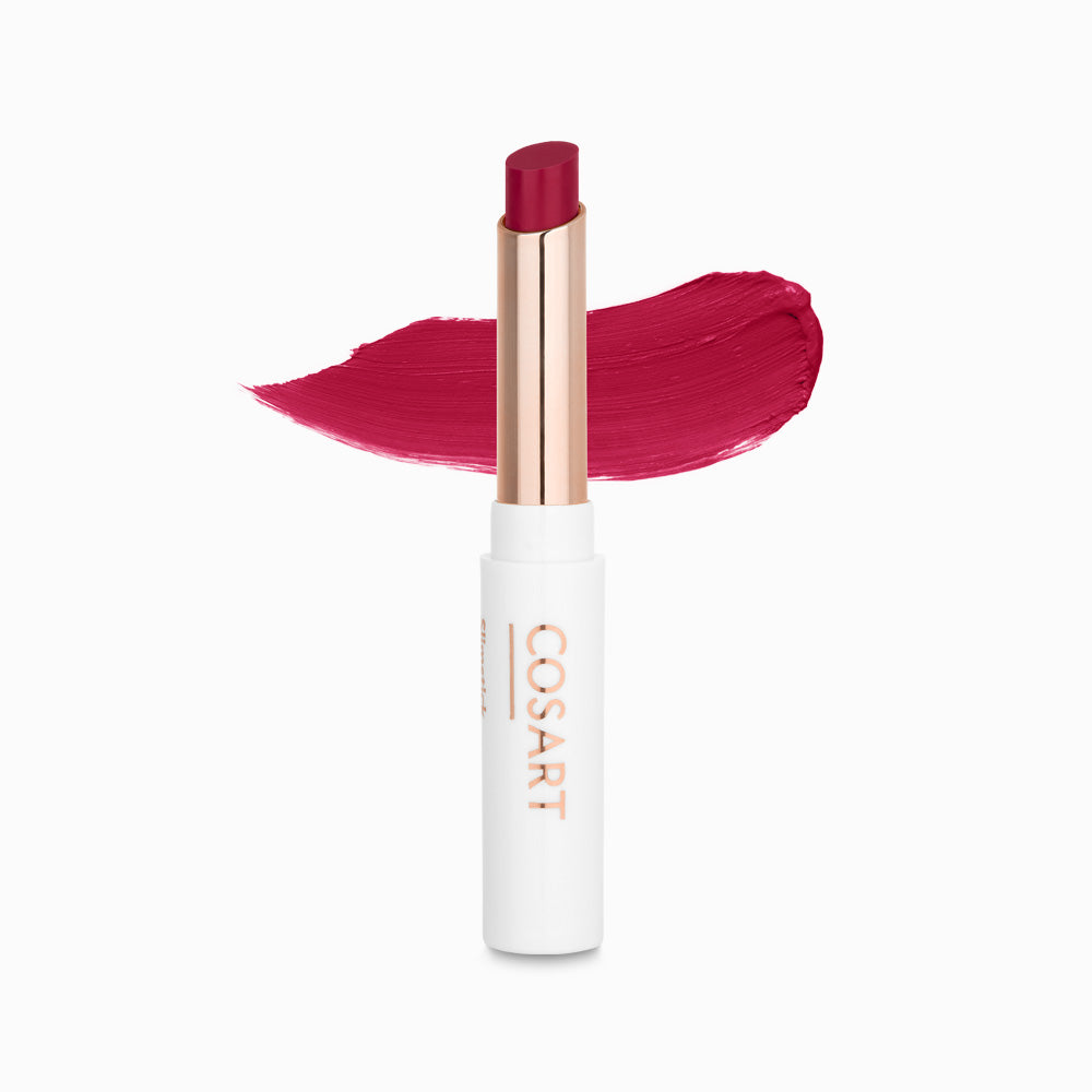 COSART Slimstick - 401 radiant red – Die cremige Textur hinterlässt ein angenehm weiches und gepflegtes Gefühl auf den Lippen., 2gr., Farbbeispiel