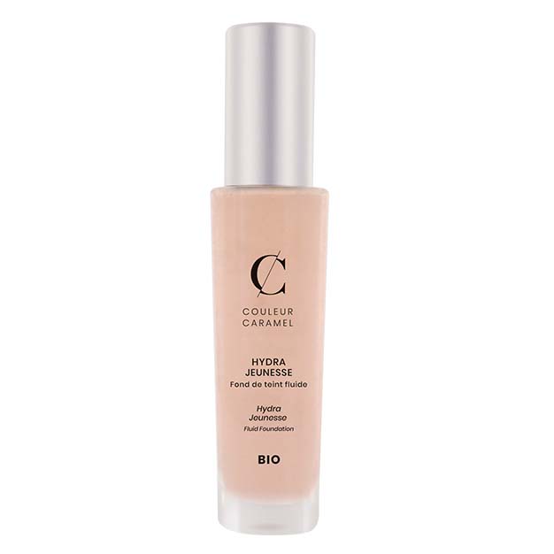 COULEUR CARAMEL Hydra Jeunesse Fluid Foundation – vereint Make-up und Hautpflege: Im Handumdrehen sorgen die mineralischen Pigmente der Foundation für einen ebenmäßigen Teint mit frischer und natürlicher Strahlkraft, 30ml, Prelain