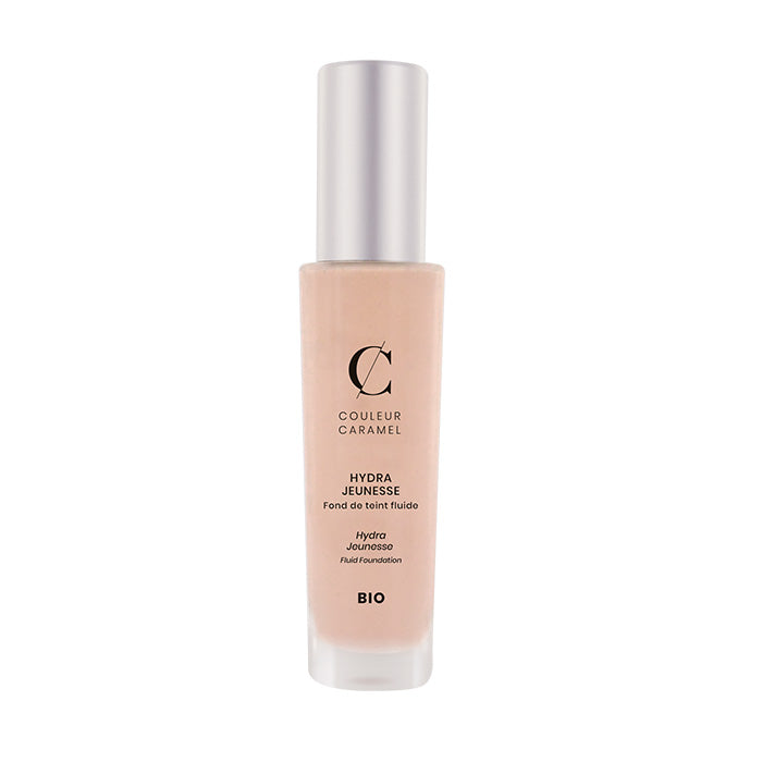COULEUR CARAMEL Hydra Jeunesse Fluid Foundation – vereint Make-up und Hautpflege: Im Handumdrehen sorgen die mineralischen Pigmente der Foundation für einen ebenmäßigen Teint mit frischer und natürlicher Strahlkraft, 30ml, Prelain