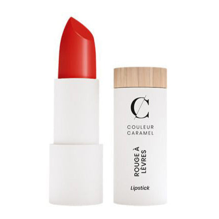 COULEUR CARAMEL Lippenstift 125 Red fire – Das seidig-matte Finish des Lippenstiftes sieht sehr elegant und farbintensiv aus. Es bietet eine super Alternative zu den glänzenden Lippenstiften., 3,5gr.