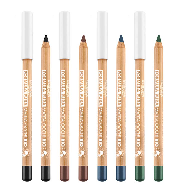 DEBORAH MILANO Formula Pura Eye Pencil BIO Farbauswahl – besitzt eine hochpigmentierte und leicht verblendbare Formulierung, der selbst empfindlichen Augen einen intensiven Blick verleiht., 1St.