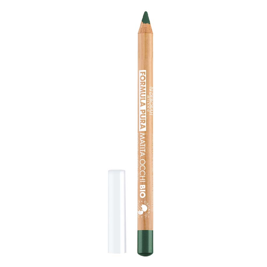 DEBORAH MILANO Formula Pura Eye Pencil BIO green – besitzt eine hochpigmentierte und leicht verblendbare Formulierung, der selbst empfindlichen Augen einen intensiven Blick verleiht., 1St.