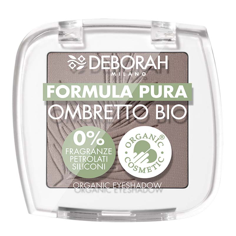 DEBORAH MILANO Formula Pura Eyeshadow Bio grey brown – Diese besondere Zusammensetzung ermöglicht ein federleichtes Auftragen, das leicht zu verblenden ist und eine lebendige Farbabgabe bietet., 1St.