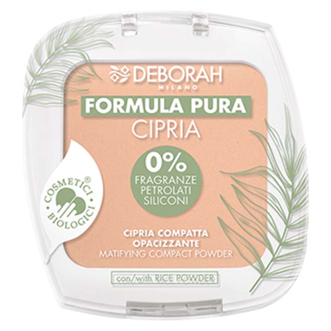 DEBORAH MILANO Formula Pura Face Powder BIO apricot – gepresster Puder auf ganz neuem Niveau, der natürliche, organische Inhaltsstoffe mit hervorragender Leistung, einem makellosen Finish und absolutem Tragekomfort kombiniert., 9gr.