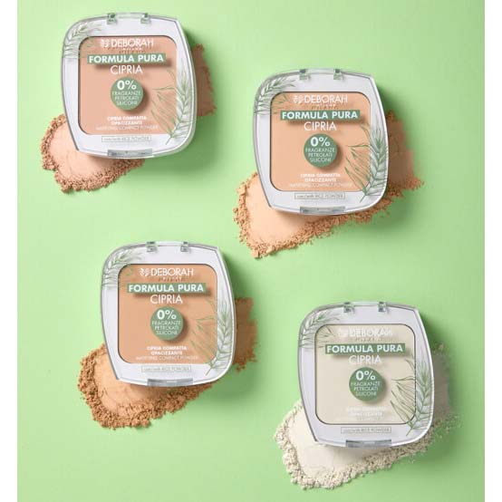 DEBORAH MILANO Formula Pura Face Powder BIO Farbauswahl – gepresster Puder auf ganz neuem Niveau, der natürliche, organische Inhaltsstoffe mit hervorragender Leistung, einem makellosen Finish und absolutem Tragekomfort kombiniert., 9gr.