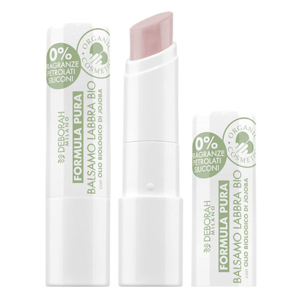 DEBORAH MILANO Formula Pura Lipbalm Bio transparent – Der zarte Lipbalm nährt, spendet Feuchtigkeit und schützt die Lippen vor Umweltschäden., 3,75gr.