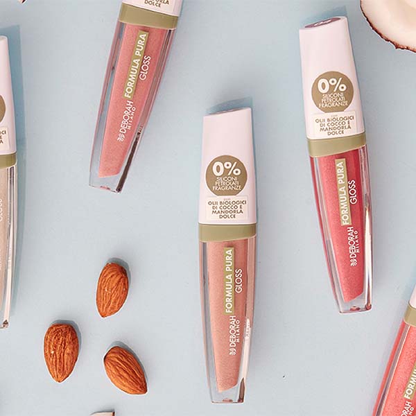 DEBORAH MILANO Formula Pura Lipgloss BIO mood – ein ultrazarter Lipgloss in brillanten Farben, komfortabel und nicht klebend, verschönert die Lippen mit einem Hauch von Farbe., 4,5gr.