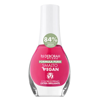 DEBORAH MILANO Formula Pura Nail Coat VEGAN | Smalto fuchsia – Extreme Farbe in einem einzigen Strich mit hoher Deckkraft, extra glänzendem Finish und spektakulärem Glanz., 8,5ml