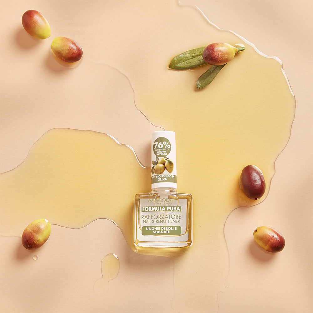 DEBORAH MILANO Formula Pura Nail Strengthener – nagelstärkender Lack für schwache, brüchige Nägel. Angereichert mit Bio-Olivenöl verhindert er das Splittern und Schälen von Nägeln., 8,5ml, mood