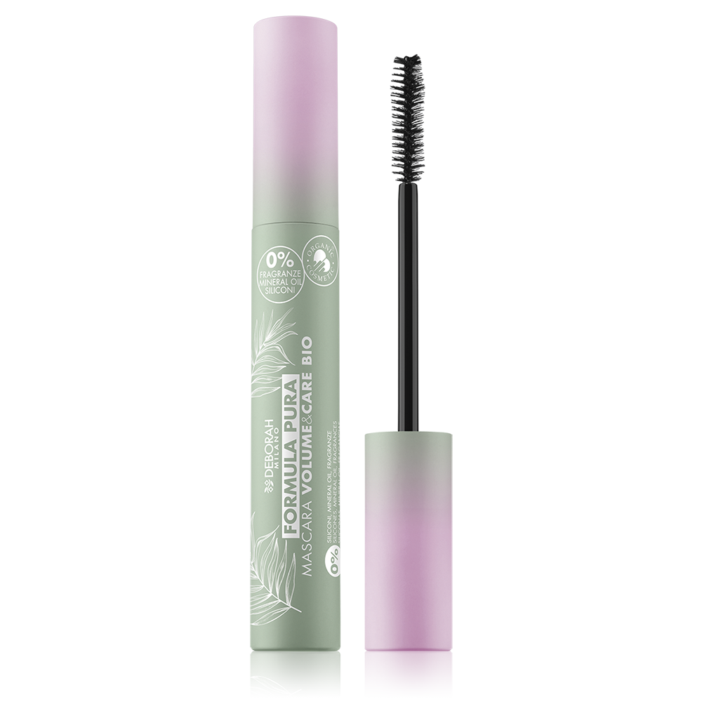 DEBORAH MILANO Formula Pura Organic Volume & Care Mascara – schwarz, 14ml, Spender und Applikator