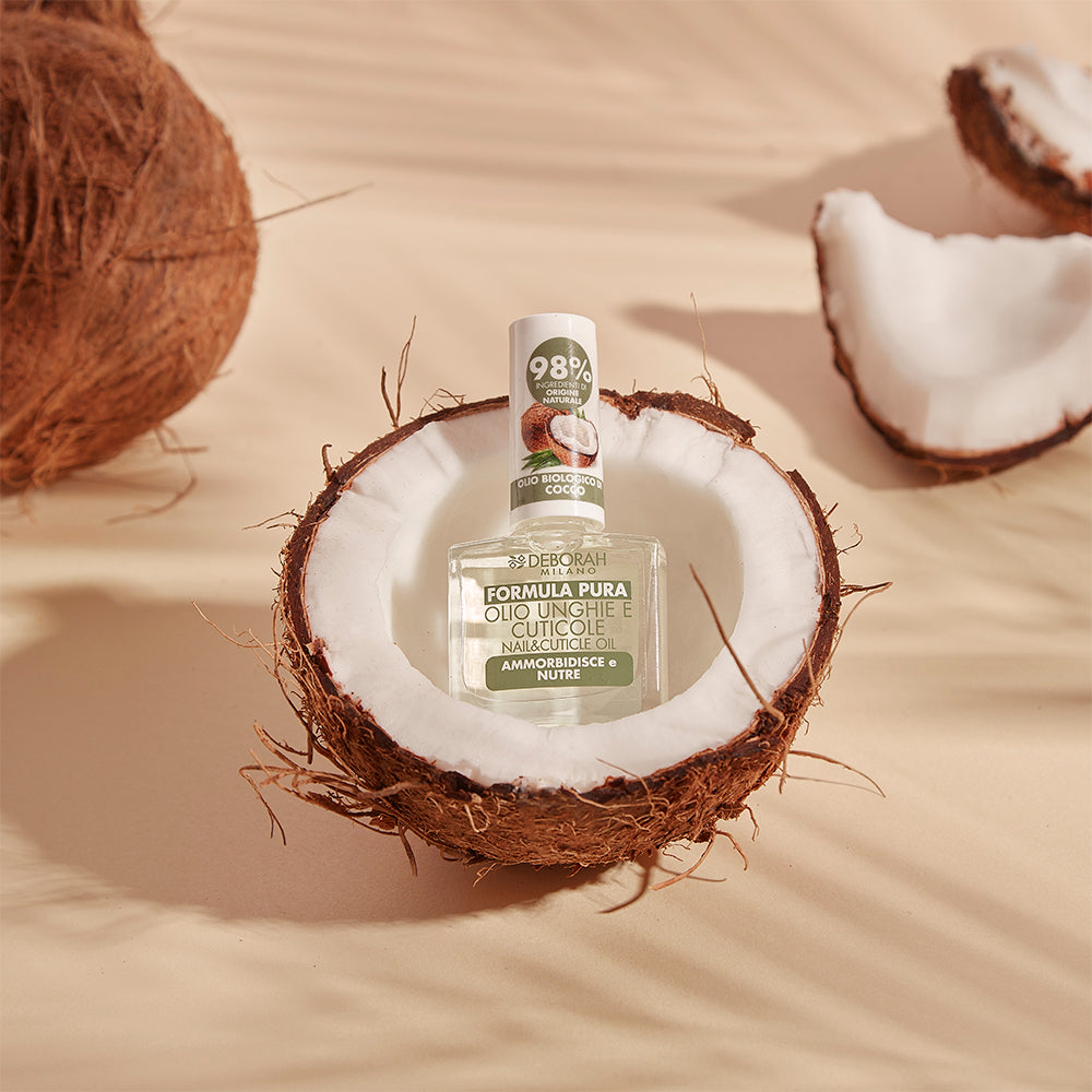 DEBORAH MILANO MILANO Formula Pura Nagel- & Nagelhaut-Öl – spendet Feuchtigkeit, nährt und pflegt zeitgleich intensiv die Nägel und die Nagelhaut., 8,5ml, mit Kokosnuss