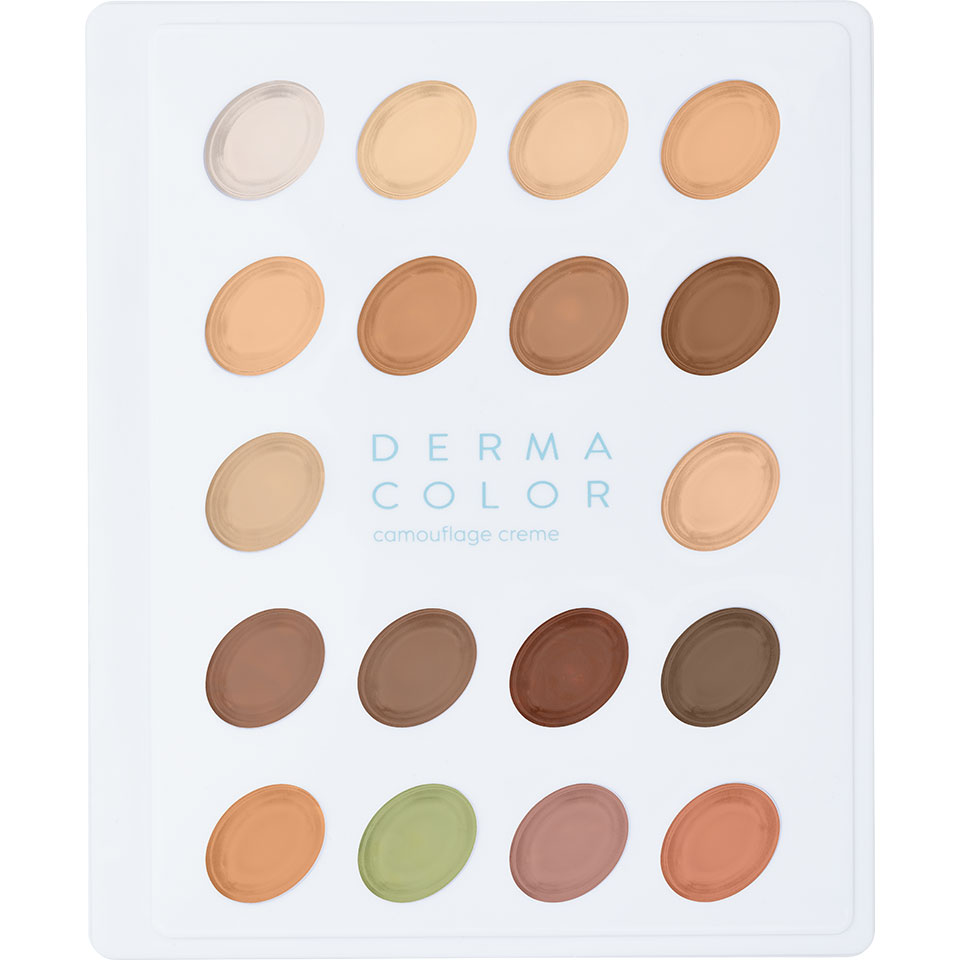 DERMACOLOR Camouflage Creme Mini-Palette 18 Farben – stark pigmentierte Farbtöne zur gezielten Abdeckung von Hautanomalien, Rötungen, Narben oder Tätowierungen., Set