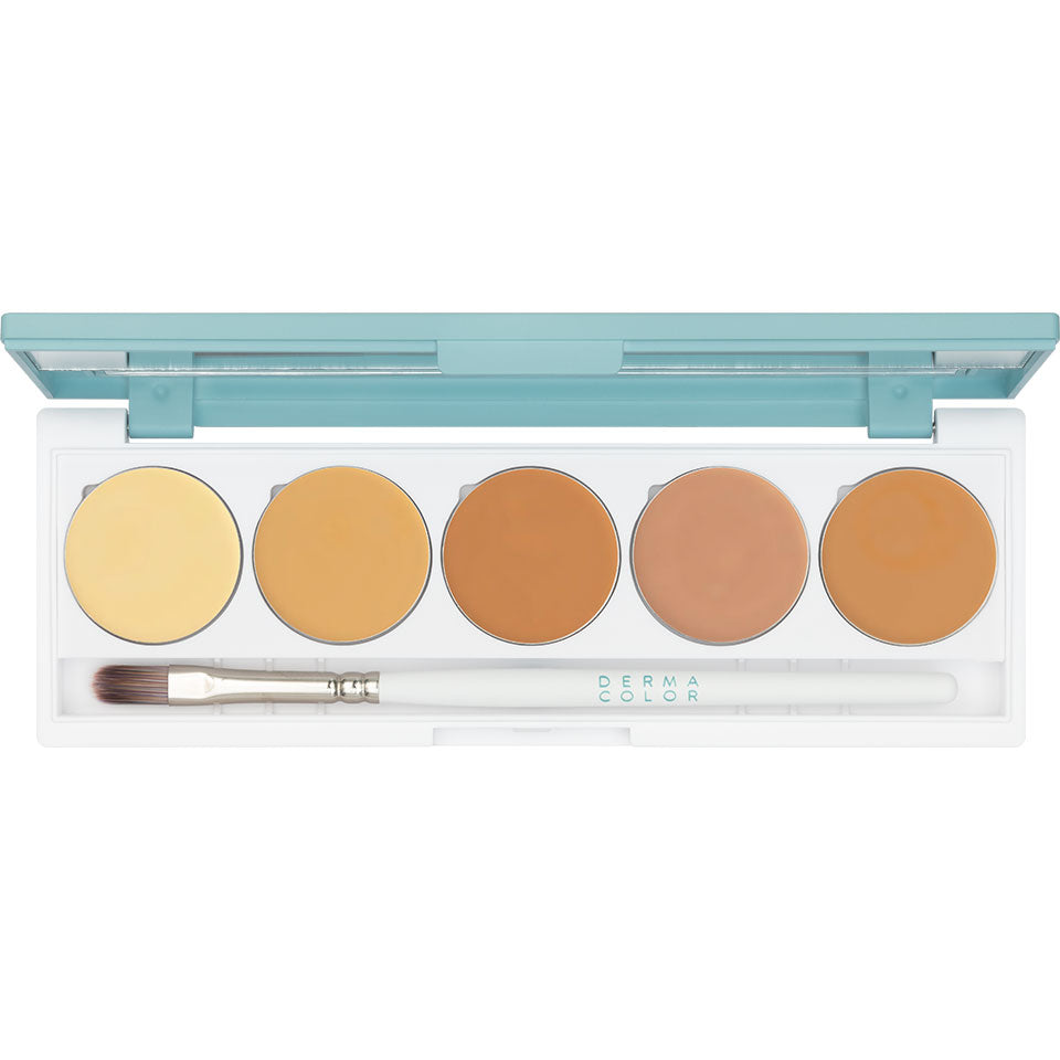 DERMACOLOR Camouflage Creme Quintett DQ 3 – Hochdeckendes Camouflage Quintett mit 5 Farben, 10g, Palette offen