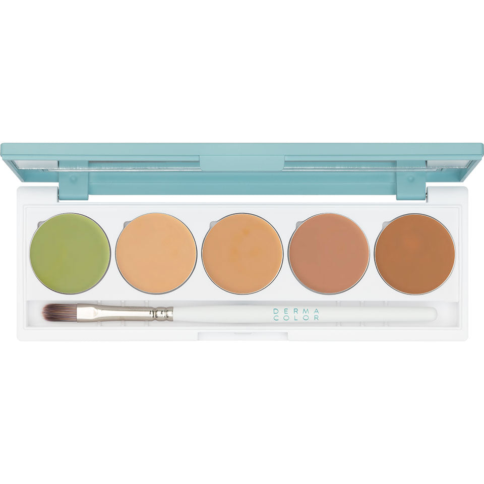 DERMACOLOR Camouflage Creme Quintett DQ 4 – Hochdeckendes Camouflage Quintett mit 5 Farben, 10g, Palette offen